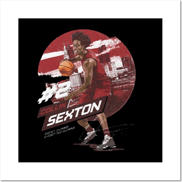 Collin Sexton Cleveland City Emblem Wall Art by MASTER_SHAOLIN